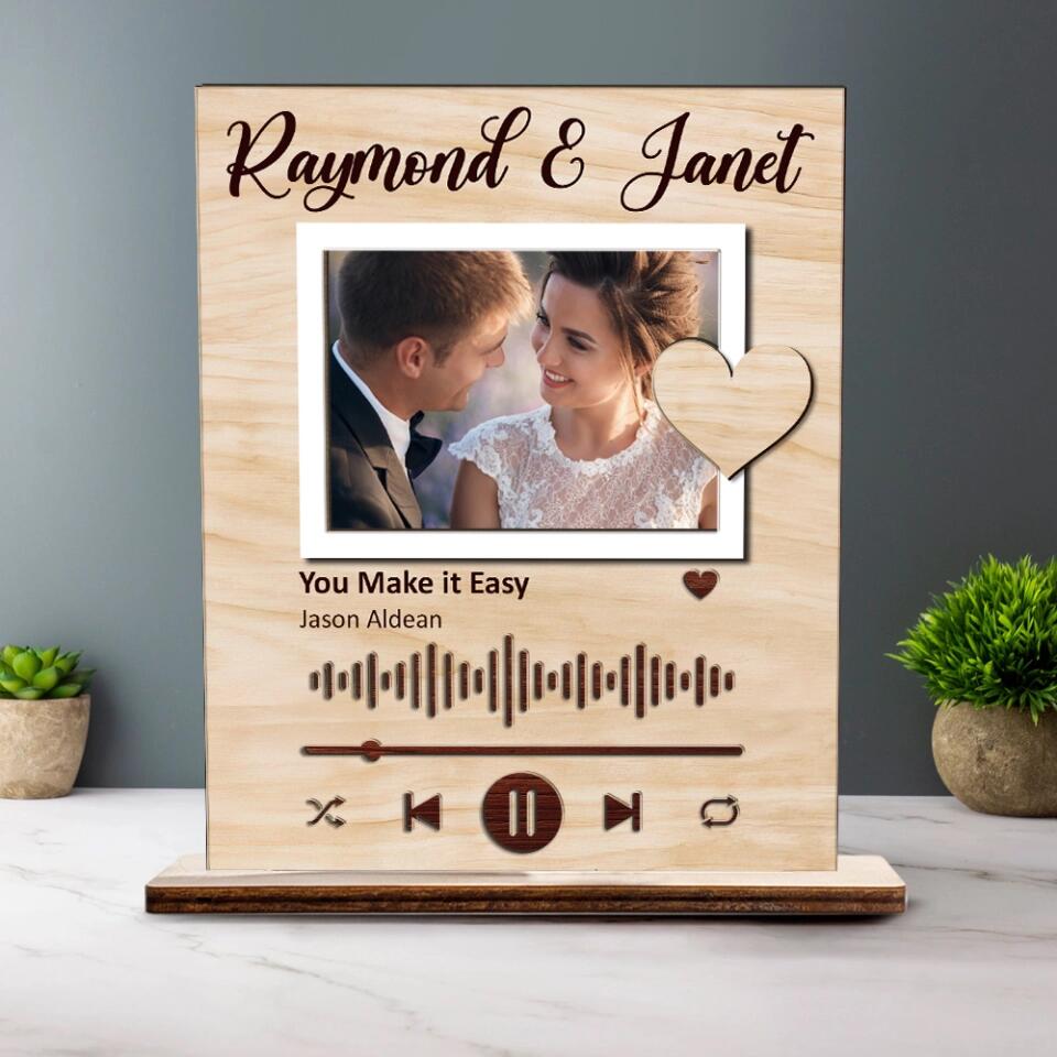 Custom Photo , Song Wooden Plaque for Music Lovers, Valentine Gift, Anniversary Gifts For Her Him - 212IHNLNWP881