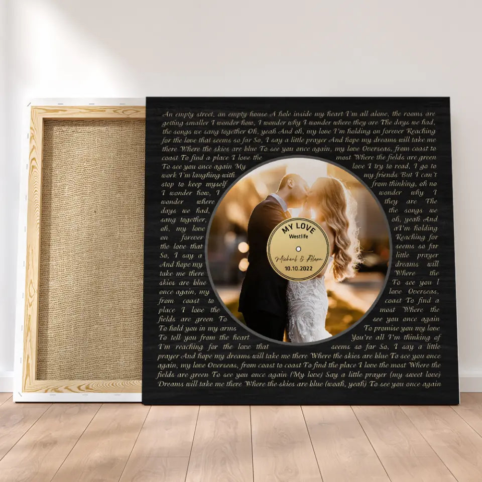 Record Players Favorite Song Custom Canvas Poster Anniversary Gift For Couples