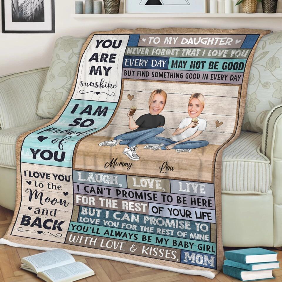 To My Daughter, I'm So Proud of You - Best custom Photo and Name Fleece Blanket Gift Idea for Daughter/ For Her - 212IHNLNBL899
