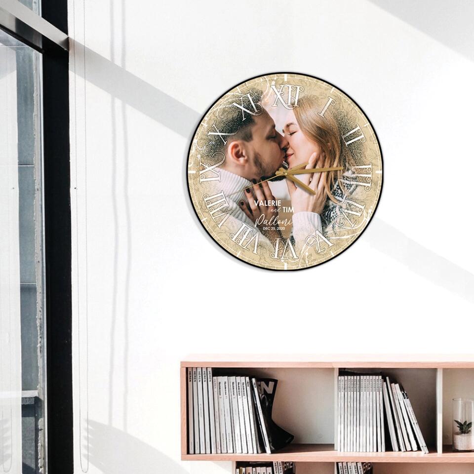 Personalized Valentine Gifts - Personalized Photo Wall Clock Best Gift For Couple