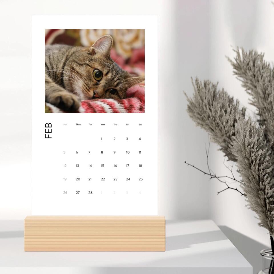 Happy New Year 2023 With Pets Personalized Vertical Desk Calendar