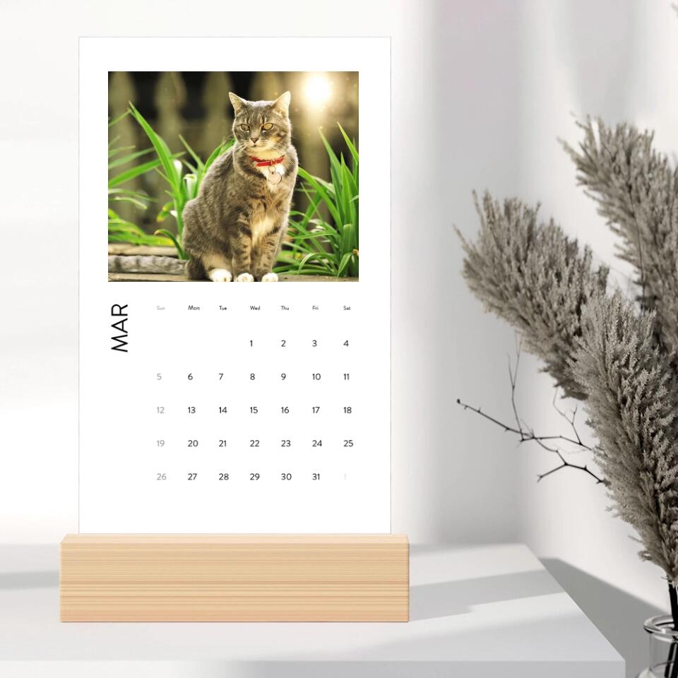 Happy New Year 2023 With Pets Personalized Vertical Desk Calendar