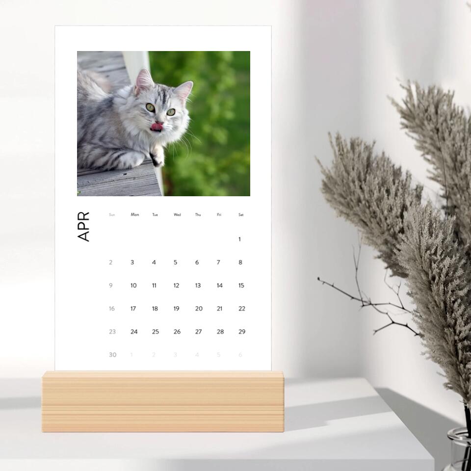 Happy New Year 2023 With Pets Personalized Vertical Desk Calendar