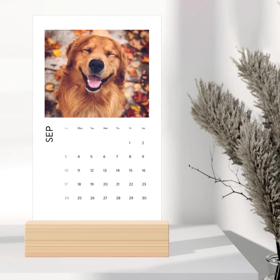 Happy New Year 2023 With Pets Personalized Vertical Desk Calendar