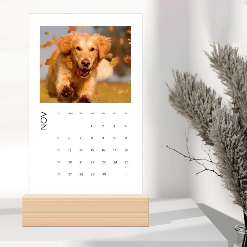 Happy New Year 2023 With Pets Personalized Vertical Desk Calendar