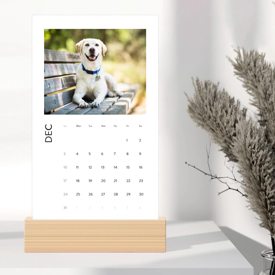 Happy New Year 2023 With Pets Personalized Vertical Desk Calendar
