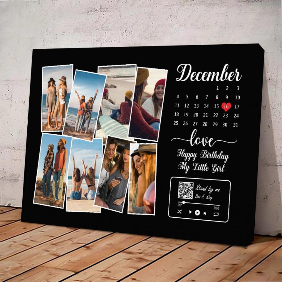 Happy Birthday My Little Girl Custom Canvas Poster Birthday Gift For Daughter