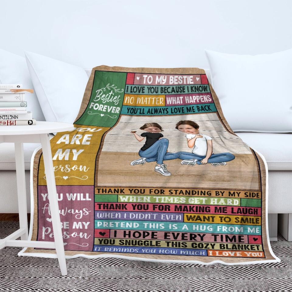 To My Friend Bestie Custom Blanket Birthday Gift For Friends