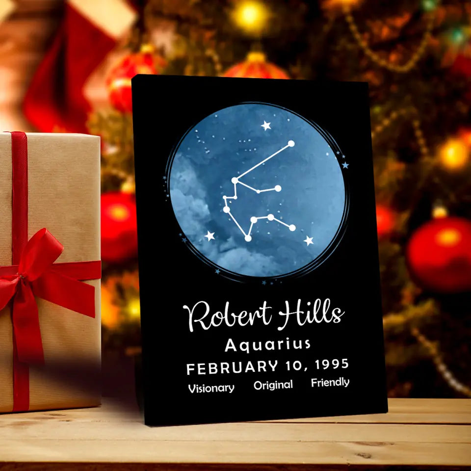 Zodiac Sign - Date Of Birth Custom Canvas, Poster - Birthday Gift For Family, Friends