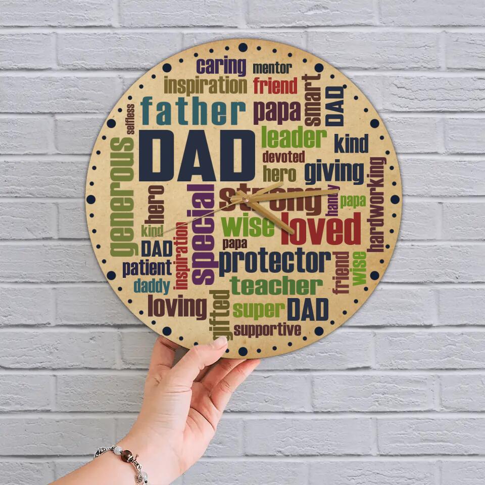 Dad Description Characters - Wall Clock Wall Art Home Decor - Best Gifts For Dad On Father's day Birthdays - 212IHPLNWC616