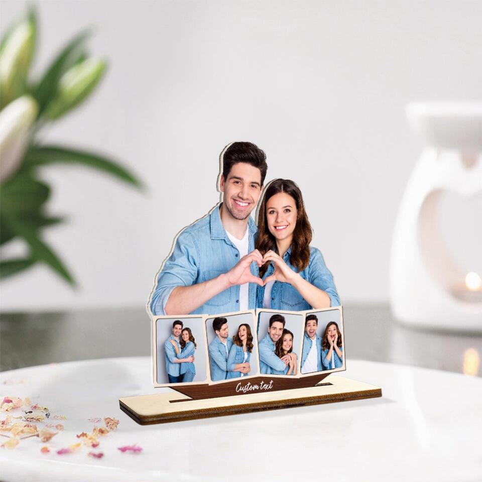 Custom Portrait From Photo, Wooden Plaque 3 Layers, Customizable Name And Text - Wooden Table top photo frames - 212IHPLNWP629