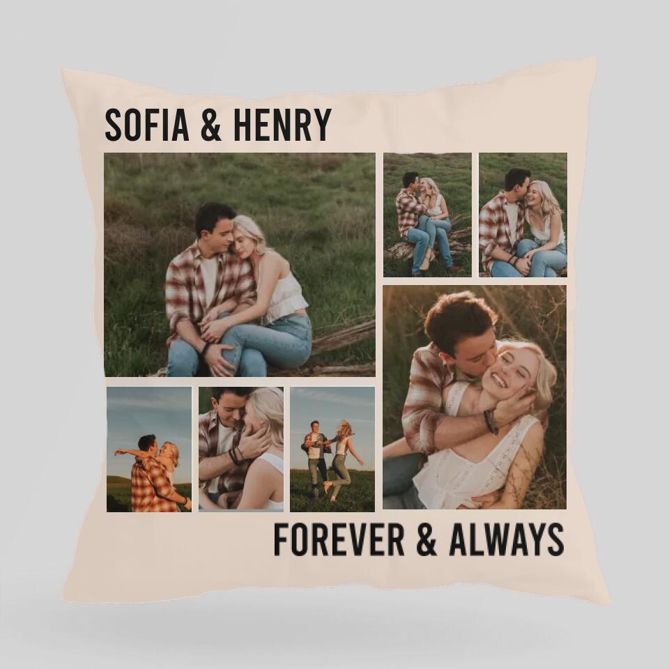 Personalized Valentine Gifts - Forever And Always - Personalized Upload Photo Pillow - Best Gift For Couple For Him/Her Anniversary Valentine's Gift - 212IHNVSPI920