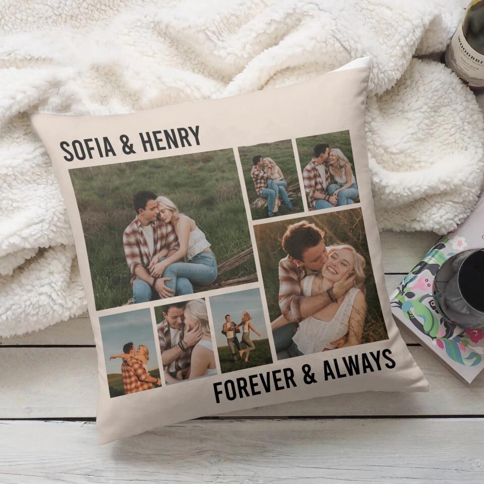 Personalized Valentine Gifts - Forever And Always - Personalized Upload Photo Pillow - Best Gift For Couple For Him/Her Anniversary Valentine's Gift - 212IHNVSPI920