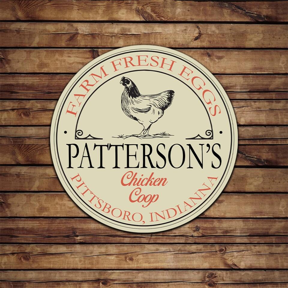 Farm Fresh Eggs Round Wooden Sign