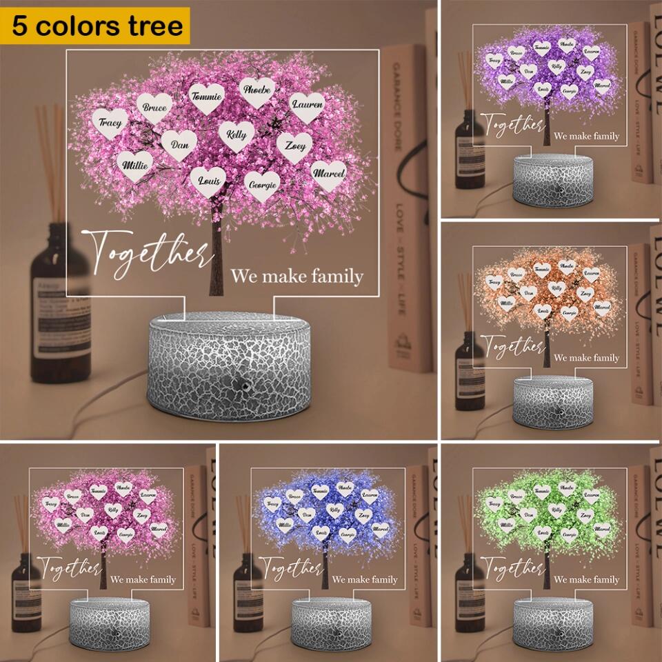 Together We Make Family Tree Custom 3D Light Gift For Family