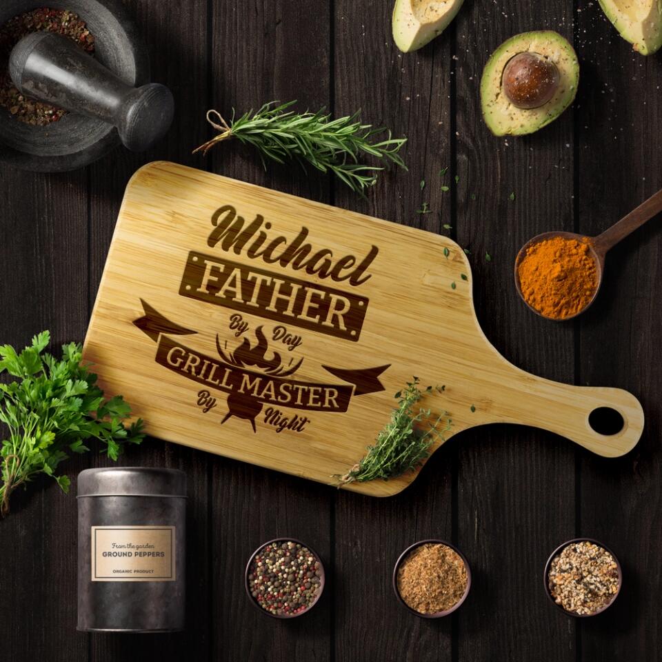 Master Of The Grill The Best Father Personalized Cutting Board