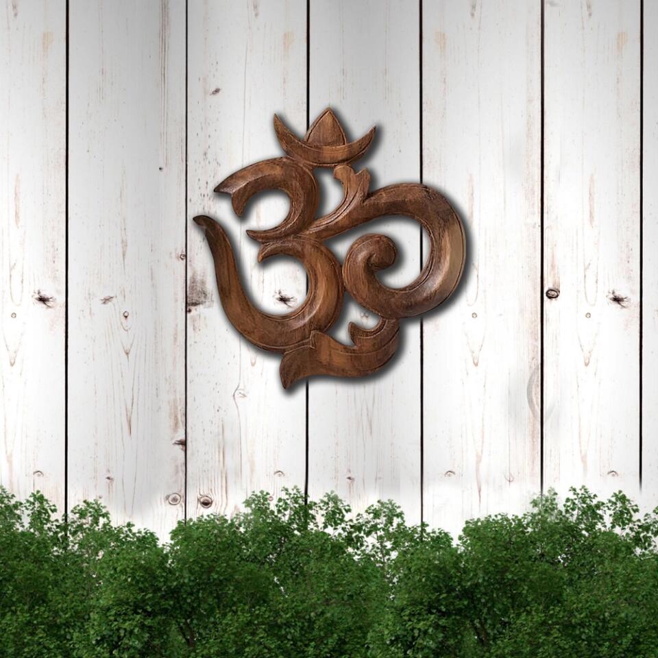Om Sign Natural Wood Handmade