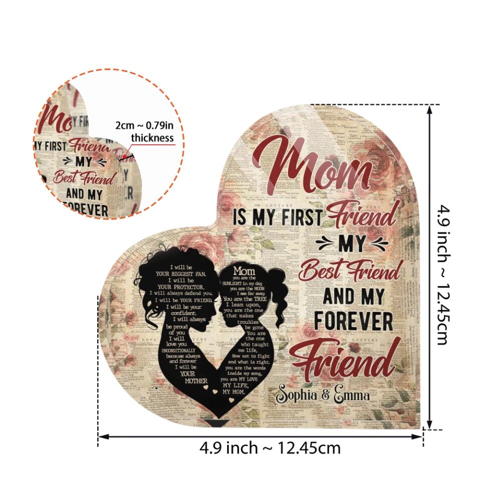 Mom Is My Best Friend Custom Acrylic Plaque Best Birthday Gift for Mom
