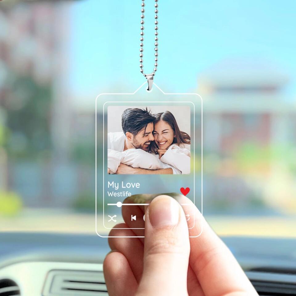 Custom Photo Song's Name - Personalized Car Ornament
