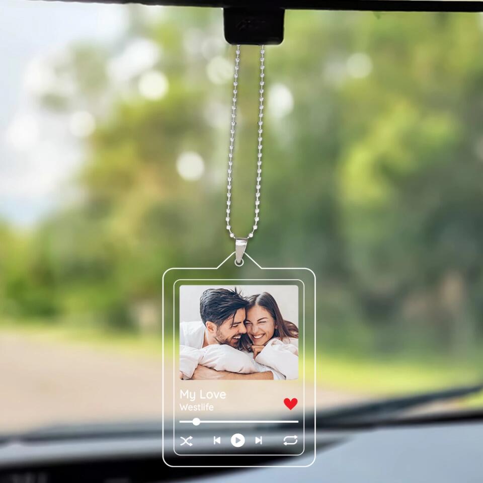 Custom Photo Song's Name - Personalized Car Ornament