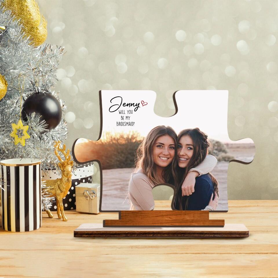 Custom Photo Missing Pieces Wooden Acrylic Plaque - Gifts for Mom, Mom Birthday Gift, Anniversary Gift, Bestie Gift, Valentine Gift for Couple - 212IHNVSWP970