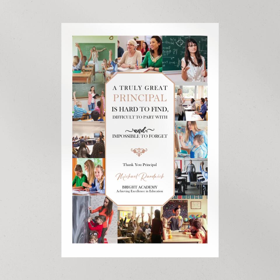 A Truly Great Principal Is Hard To Find Custom Canvas Poster Appreciation Gift For Teacher