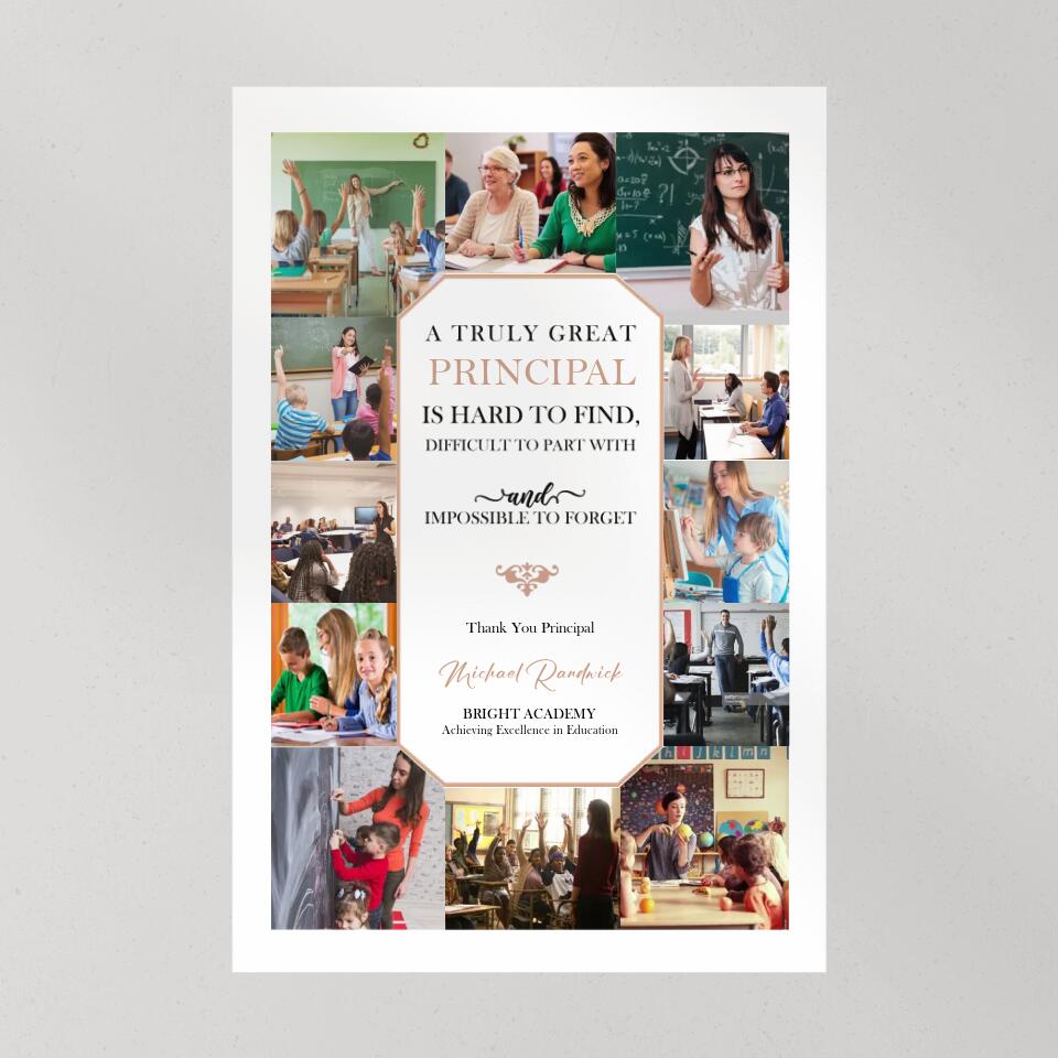A Truly Great Principal Is Hard To Find Custom Canvas Poster Appreciation Gift For Teacher