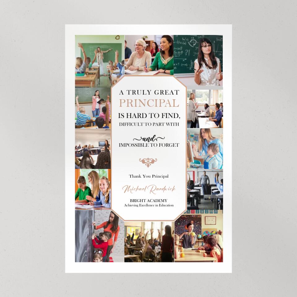 A Truly Great Principal Is Hard To Find Custom Canvas Poster Appreciation Gift For Teacher