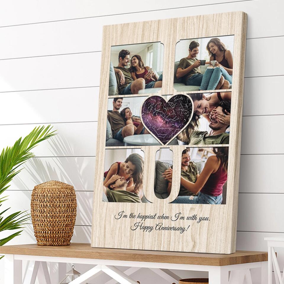 I Love You I'm The Happiest Custom Canvas Poster Anniversary Gift For Couples