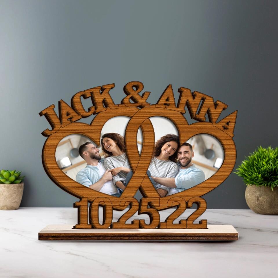 Custom Photo and Name Wooden/Acrylic Plaque Anniversary Gift For Couple, Husband and Wife on Valentine's Day - Valentine Gift, Birthday Gift For Him/For Her - 212IHNNPWP977