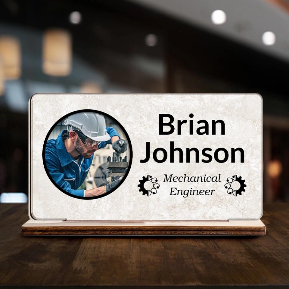 The Best Mechanical Engineer Ever - Personalized Upload Photo Wooden Plaque - Best Gift For Mechanical Engineer For Him/Her Anniversary - 212ICNNPWP411