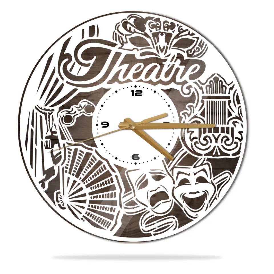 Theatre Theme Theatre Mask - Special Wall Clock - Best Gift For Actor/Actress - Best Decor For Theatre Lovers - 212ICNVSWC421