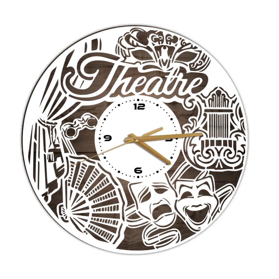 Theatre Theme Theatre Mask - Special Wall Clock - Best Gift For Actor/Actress - Best Decor For Theatre Lovers - 212ICNVSWC421