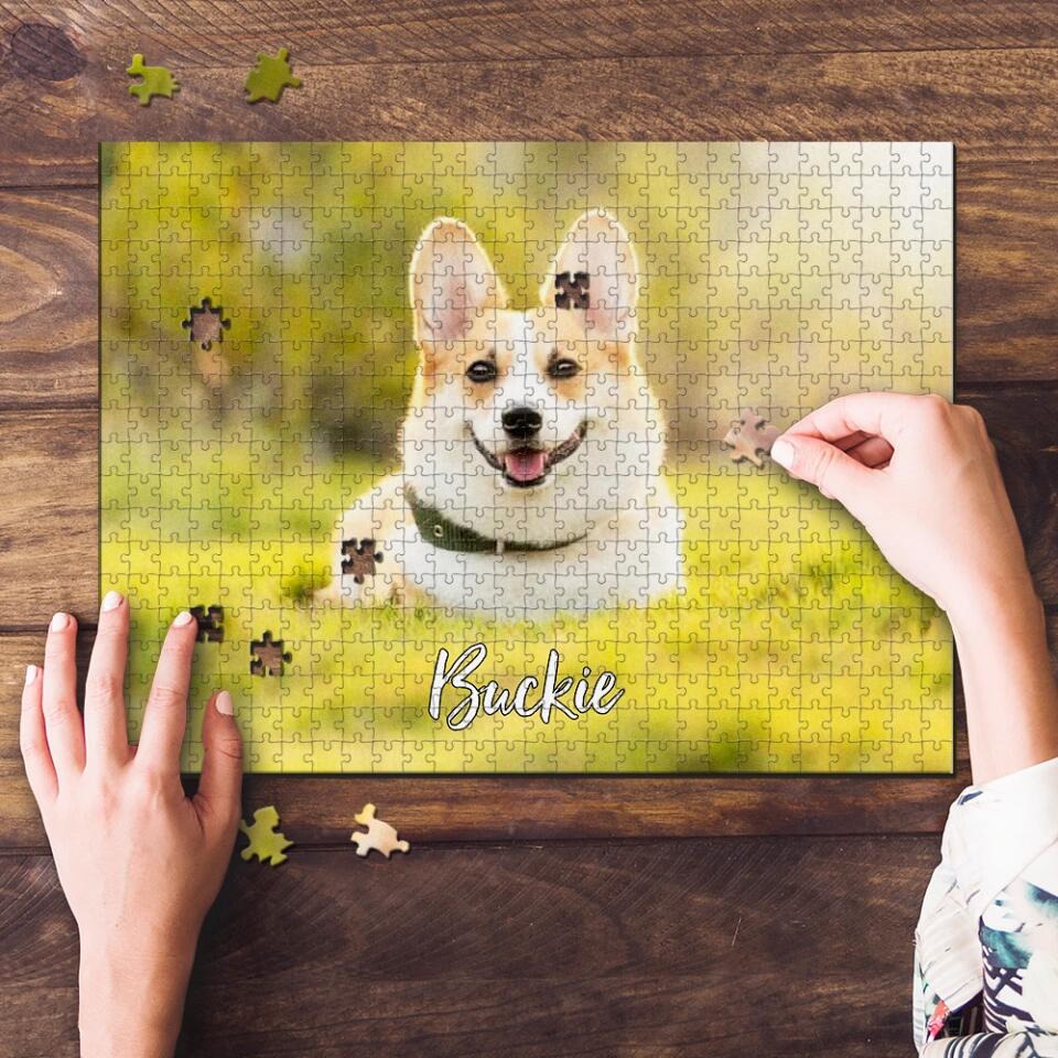 A Lovely Dog/Cat Your Loved Pet - Personalized Upload Photo Horizontal Puzzle - Best Gift For Pet Lovers For Dog/Cat Lovers - 212ICNNPPZ417