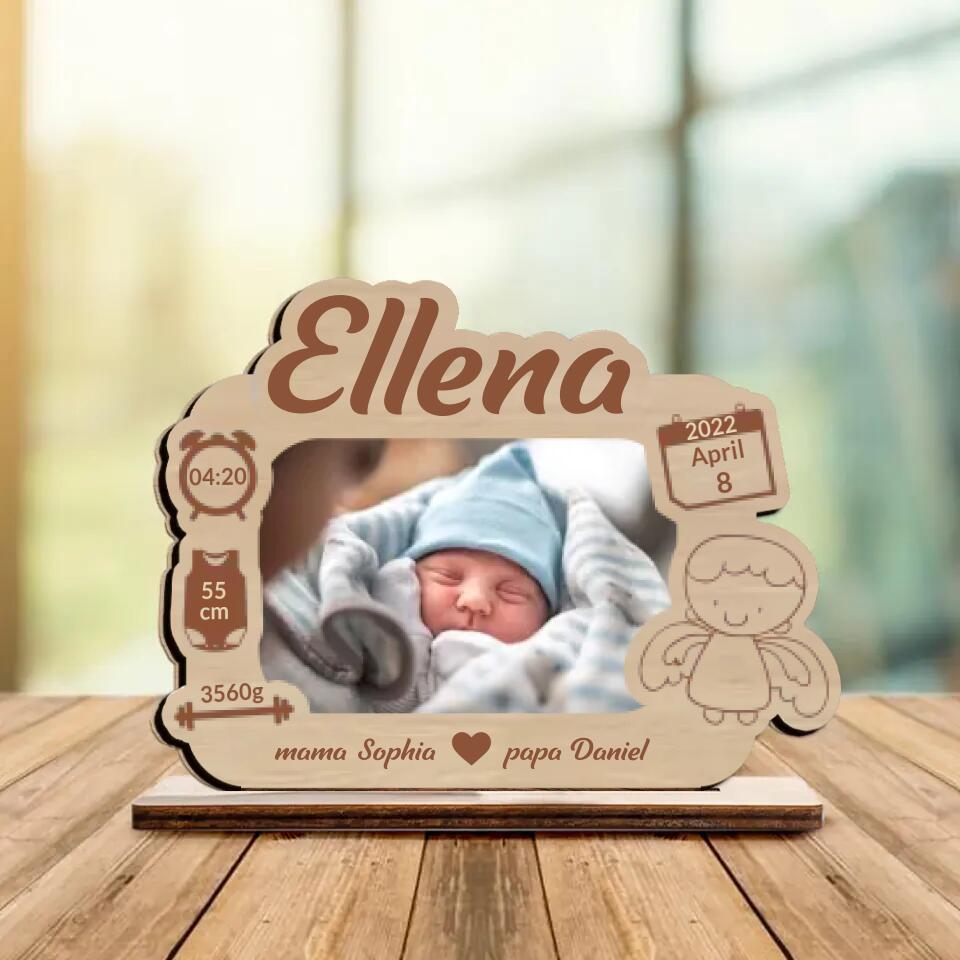 A Lovely New Born Baby - Personalized Upload Photo Wooden Plaque - Best Gift For Baby For Daughter For Son From Parent Anniversary Gift - 212IHNNPWP981