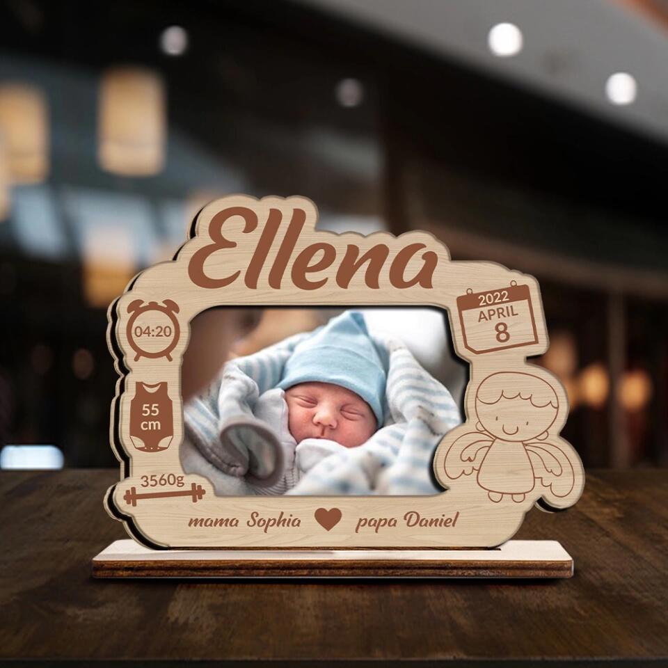 A Lovely New Born Baby - Personalized Upload Photo Wooden Plaque - Best Gift For Baby For Daughter For Son From Parent Anniversary Gift - 212IHNNPWP981