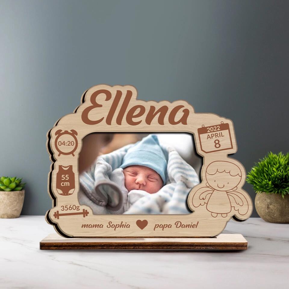 A Lovely New Born Baby - Personalized Upload Photo Wooden Plaque - Best Gift For Baby For Daughter For Son From Parent Anniversary Gift - 212IHNNPWP981