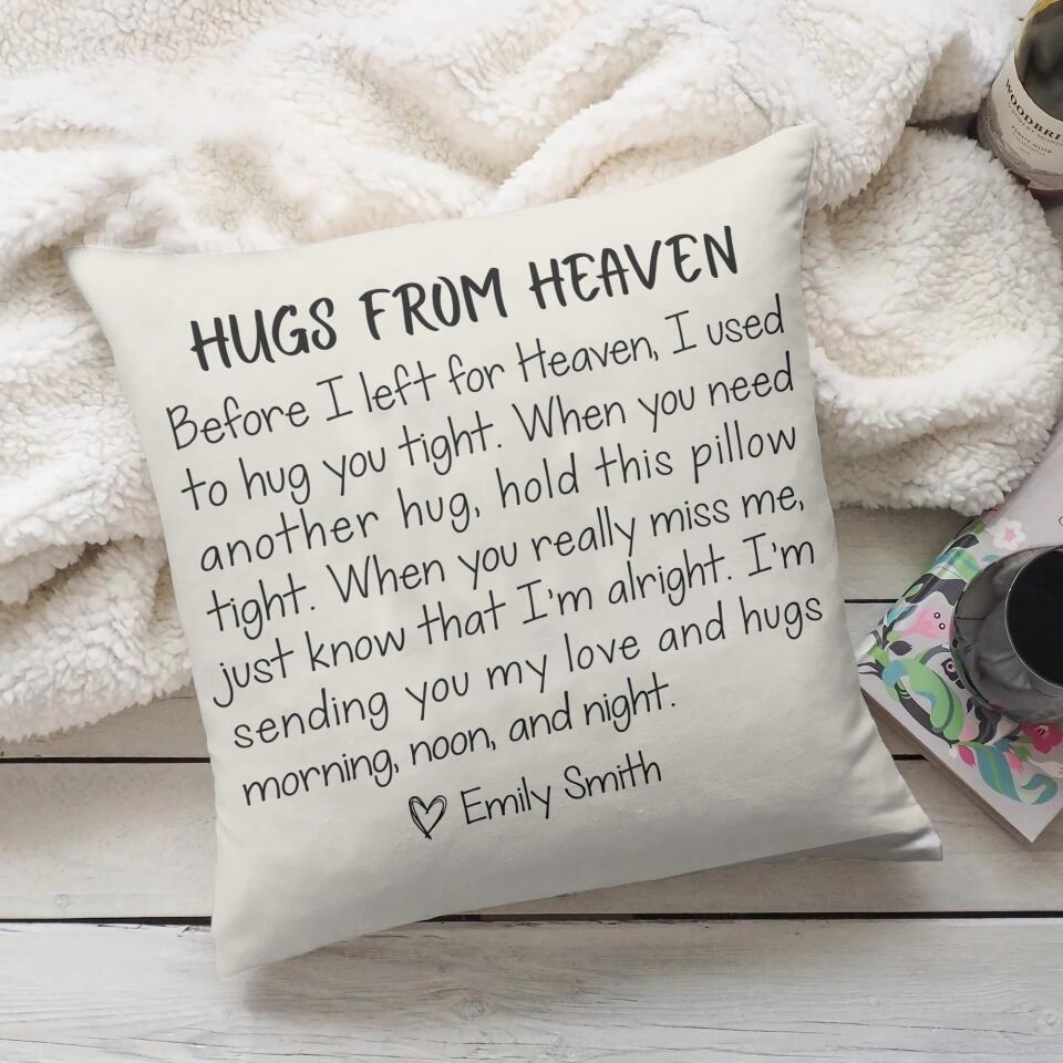 Hugs From Heaven Custom Pillow Memorial Gift For Loss Of Husband