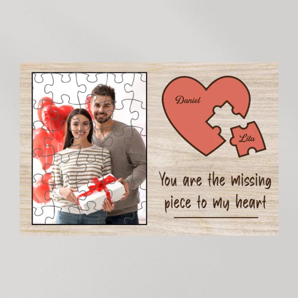 Personalized Valentine Gifts - You Are The Missing Piece To My Heart Custom Canvas Poster Anniversary Gift For Couples
