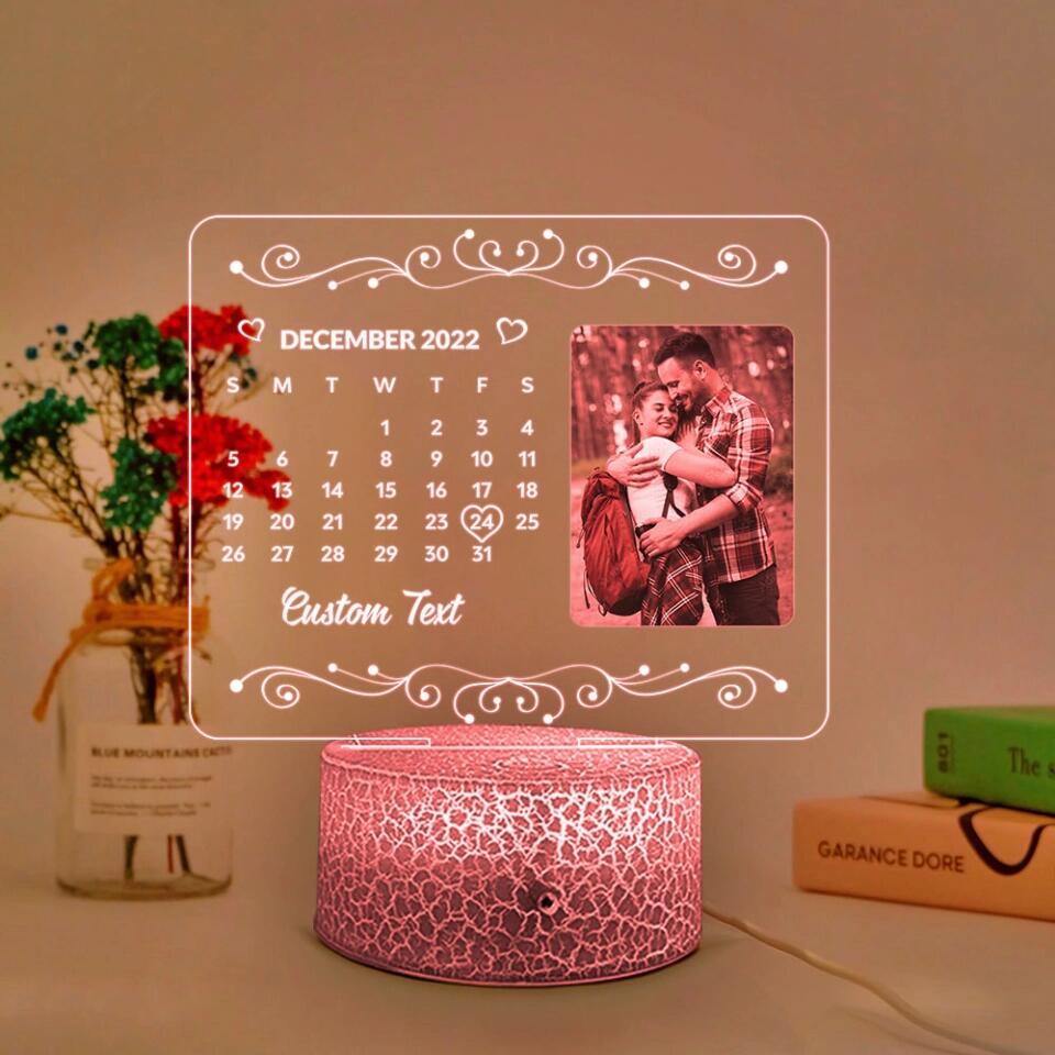 Personalized Valentine Gifts - Loving Light - Customizable 3D LED Photo & Date Lamp
