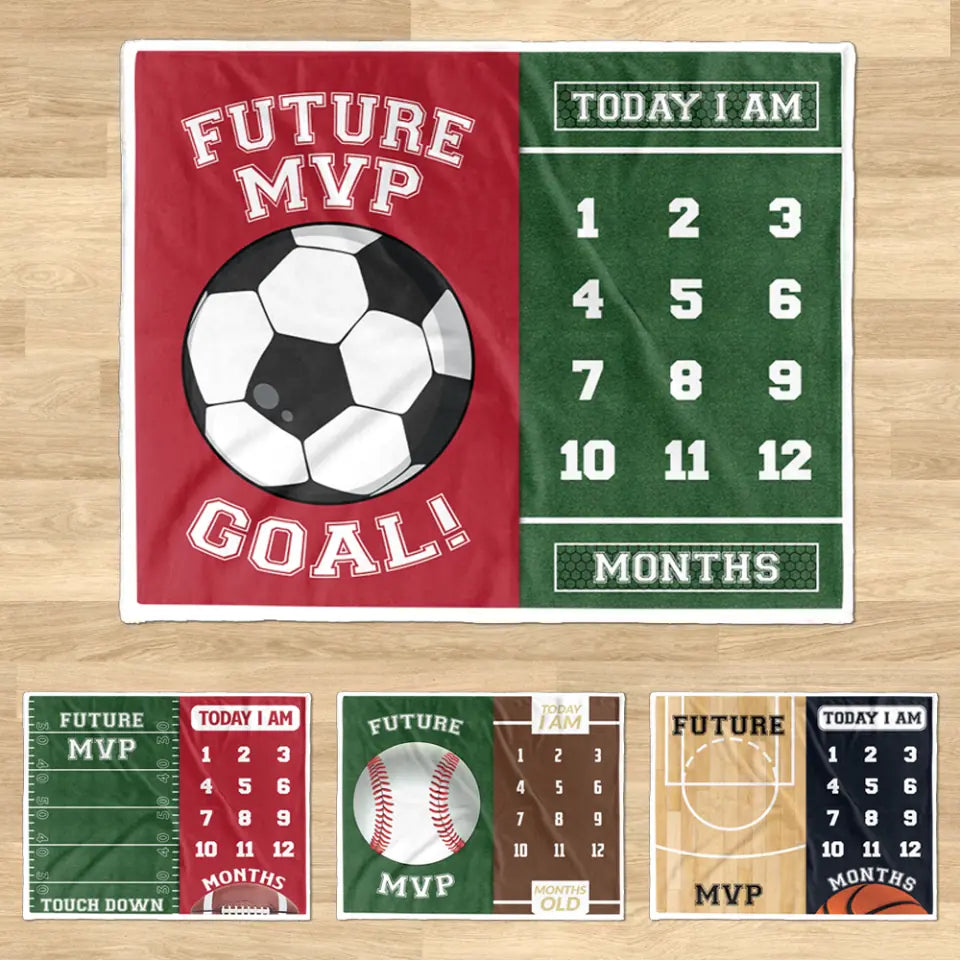 Future Goal Football Soccer Basketball Baseball Custom Blanket Gift For Son