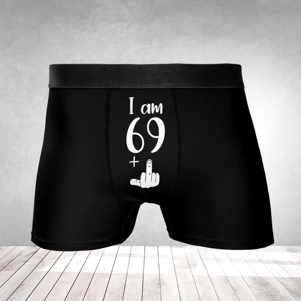 Personalized Birthday Gift for Men - I am 49+ - Men Boxer/Short- Custom Age - Funny Naughty Birthday Gift for Him