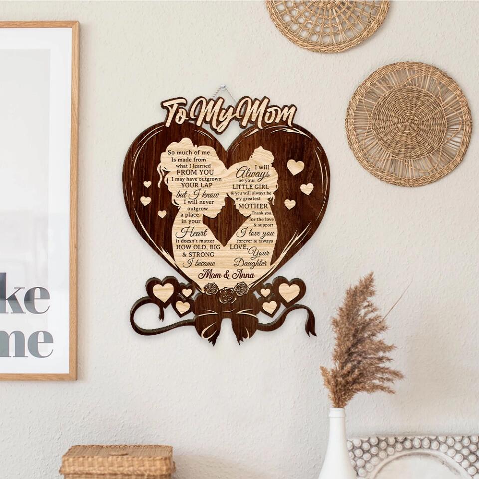 Thank You For Your Love And Your Support - Personalized Shape Wooden Sign - Gift For Mom Daughters