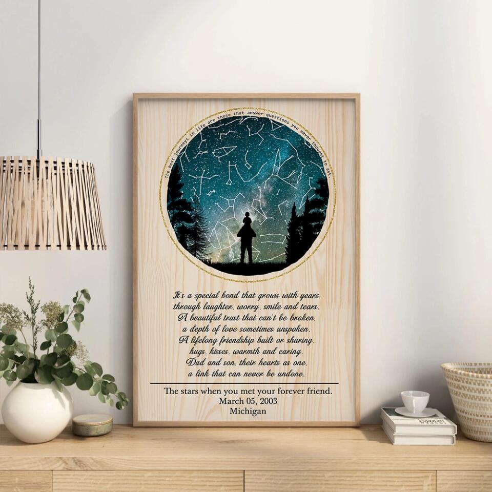 Love Message For Daughter Son From Mom And Dad - Custom Star Map Canvas Poster - Anniversary Gifts