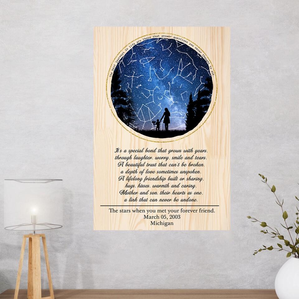 Love Message For Daughter Son From Mom And Dad - Custom Star Map Canvas Poster - Anniversary Gifts