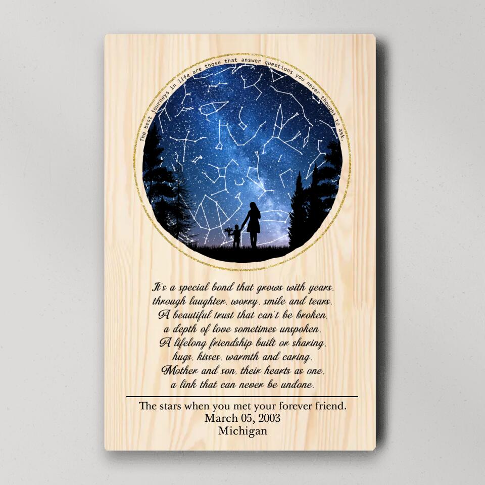 Love Message For Daughter Son From Mom And Dad - Custom Star Map Canvas Poster - Anniversary Gifts