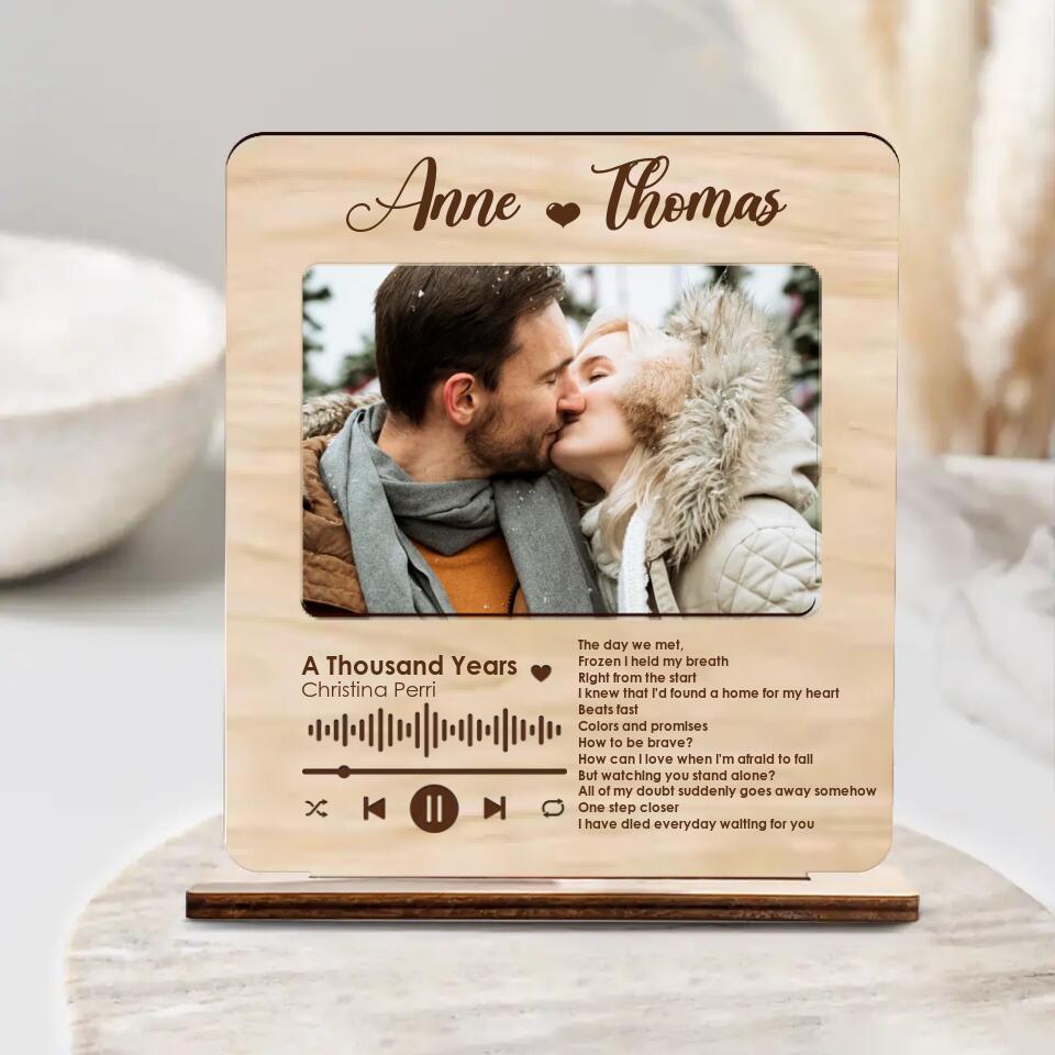 Favorite Song Lyrics And Photo Spotify Theme - Housewarming Gifts - Custom Wooden Plaque - Anniversary Gift For Couples
