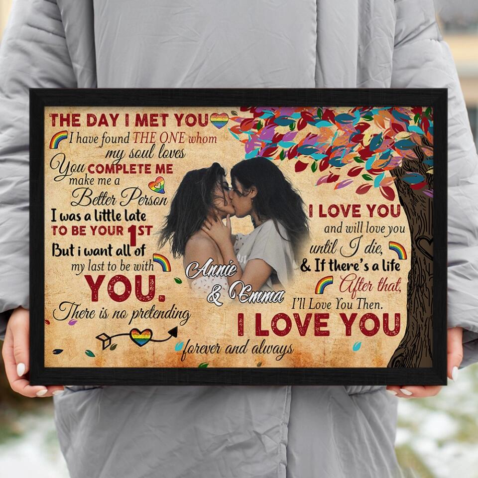 Personalized Valentine Gifts - The Day I Met You I'll Love You Then - Custom Canvas Poster - Valentine's Gift For LGBT Couples