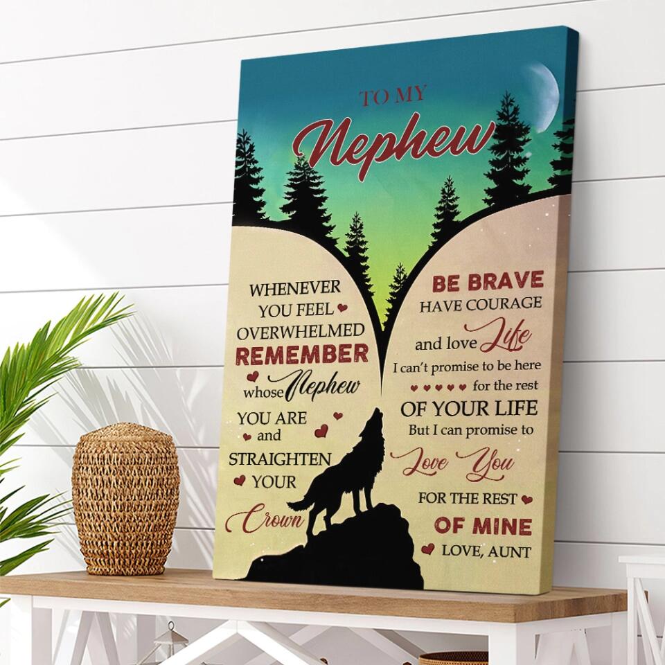 Love Message To Nephew From Aunt - Custom Canvas Poster - Birthday Gift For Nephew For Son