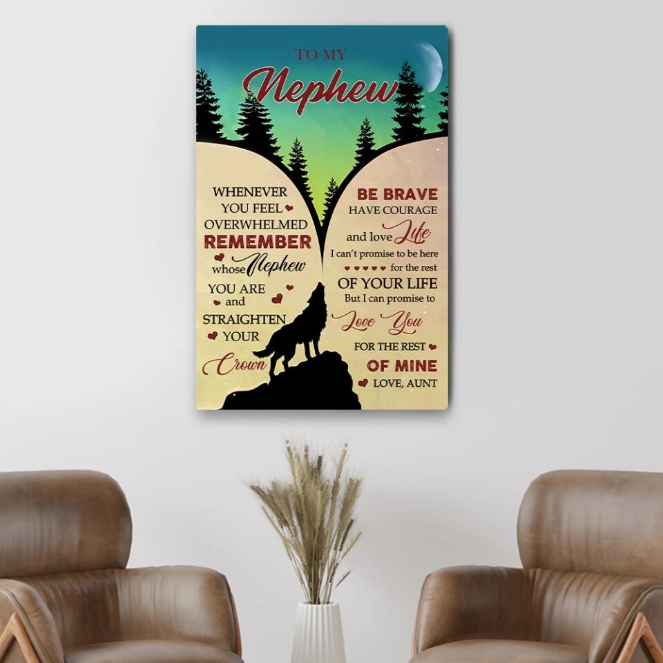 Love Message To Nephew From Aunt - Custom Canvas Poster - Birthday Gift For Nephew For Son